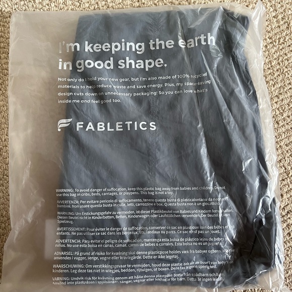 Fabletics Grey Ultra High Waisted Piped Nylon Pants - Picture 5 of 6